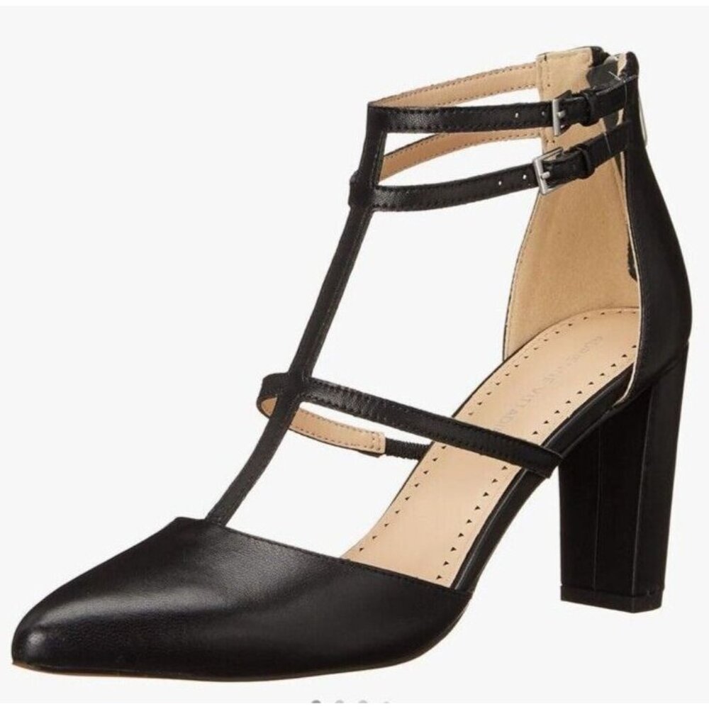 Adrianne Vittadini Nocera Leather Pump Black 7 NEW